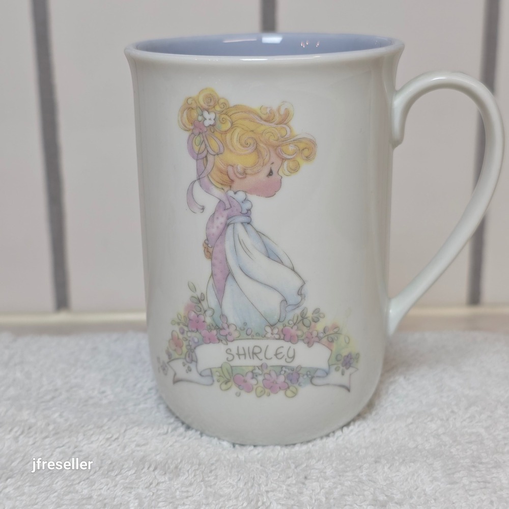 VTG 1989 Enesco Precious Moments Shirley Personalized Mug Cottagecore Cozy Chic